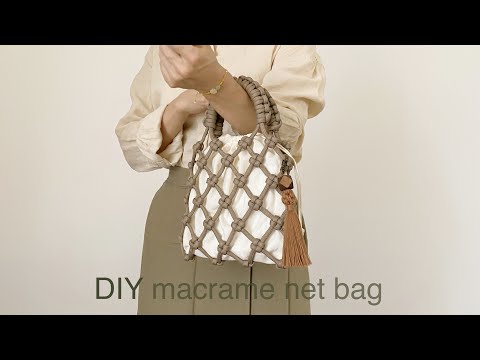 Видео: DIY | macrame net bag mini tote bag handmade | мини-сумка в сетку макраме ручной работы