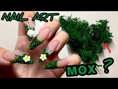 Видео: Маникюр самой себе, зелень на ногтях, nail art moss