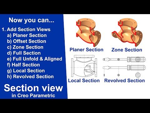 Видео: Вид сечения — плоскостное, смещение, зона, полное развёртывание и выравнивание, половинное, локал...