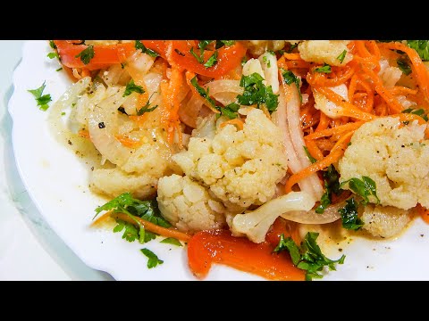 Видео: Цветная капуста по корейски быстрый рецепт. Цветная капуста маринованная