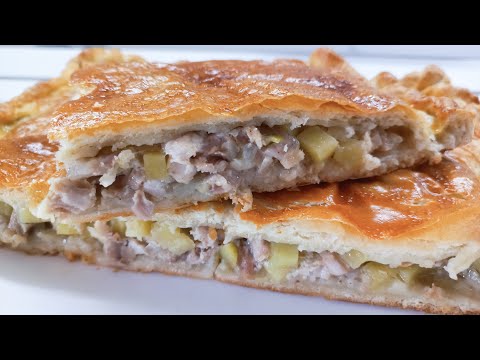 Видео: Пирог из слоёного теста с курицей и картофелем