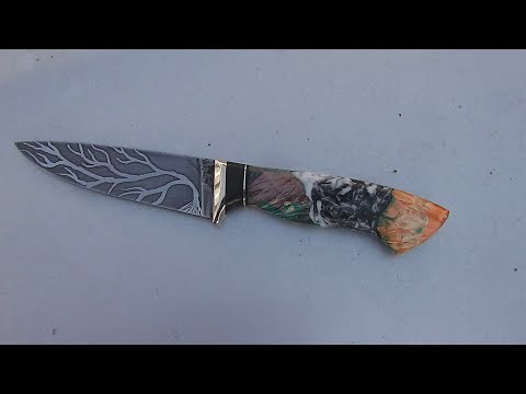 Видео: кухонный нож из циркулярной советской пилы и стабилизированный кап клёна в полимерной эпоксидке