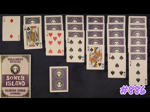 Видео: Колода «Остров Костей» (издание на Хэллоуин) ~ ASMR Solitaire #886
