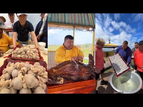 Видео: Монгольская кухня степей Энке! Жареный целый ягненок! Мясо, завернутое в живот! Коллекция 38