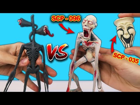Видео: Лепим СКРОМНИК SCP-096 ПРОТИВ СИРЕНОГОЛОВОГО | Маска одержимости SCP-035 | Лепка из пластилина