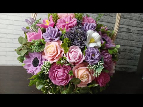 Видео: Мыловарение. Корзина с миксом цветов