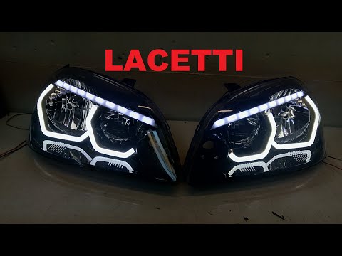 Видео: Фары DEPO, бегущий поворотник и золотые глазки. (Chevrolet Lacetti sedan/wagon)