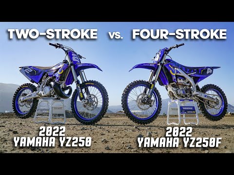 Видео: Двухтактные против четырёхтактных 2022 года: Yamaha YZ250 против Yamaha YZ250F