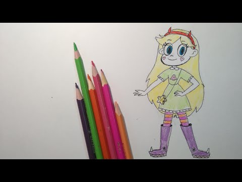 Видео: Как нарисовать звездочку Баттерфляй из "Звездная принцесса и силы зла" обычными карандашами