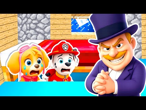 Видео: ЩЕНЯЧИЙ ПАТРУЛЬ СПРЯТАЛСЯ под КРОВАТЬЮ от МЭРА ХАМДИНГЕРА в МАЙНКРАФТ PAW PATROL МУЛЬТИК