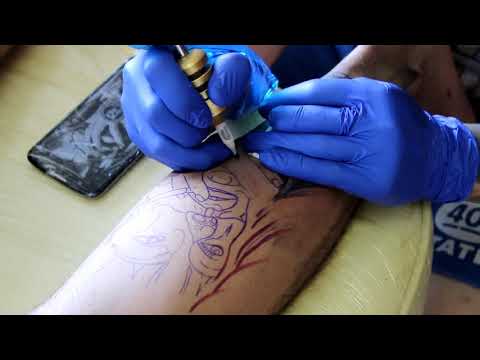 Видео: Как делать тени в тату  Портрет в стиле чикано