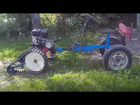 Видео: ГУСЕНИЦЫ РУЛЬ НА МОТОБЛОКЕ РЕГУЛИРОВКА
