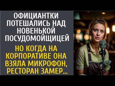 Видео: Весь ресторан потешался над новенькой посудомойщицей… Но когда на корпоративе она взяла микрофон…