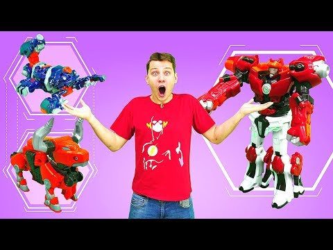 Видео: Видео для мальчиков: ТРАНСФОРМЕРЫ Металионы / Metalions против трактора Bruder и корпорации Сигма!