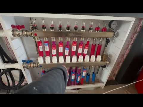 Видео: Отопление дома тепловой насос Тэмзит" воздух-вода.150м2.Система напольного отопления + охлаждение.