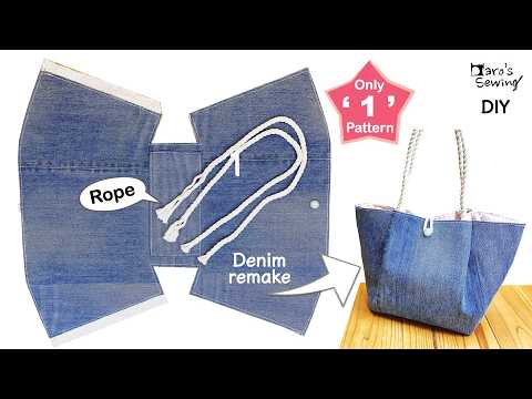 Видео: [Один шаблон] Как сделать сумку-шоппер с драпировками. Как можно проще. #джинсовая ткань