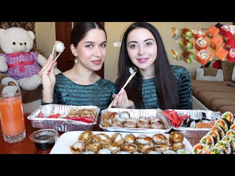 Видео: 90 СУШИ РОЛЛОВ ЗА РАЗ MUKBANG не ASMR Ayka Emilly Ask Fatima