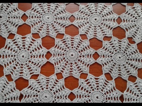 Видео: Салфетка (скатерть) из цветочных мотивов. Часть 2.