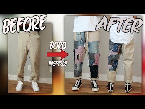 Видео: Делаем летние брюки в стиле лоскутного шитья «Боро» (с использованием шва сашико) | JULIUS