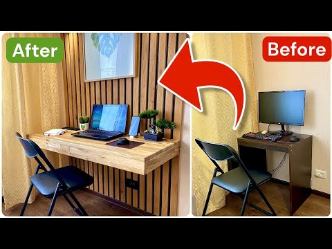 Видео: Как крепить РЕЙКИ на стену? Сделал парящий компьютерный стол!🤯 😍