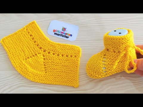 Видео: Новый дизайн Очень легкие вязаные детские пинетки модели сделаны