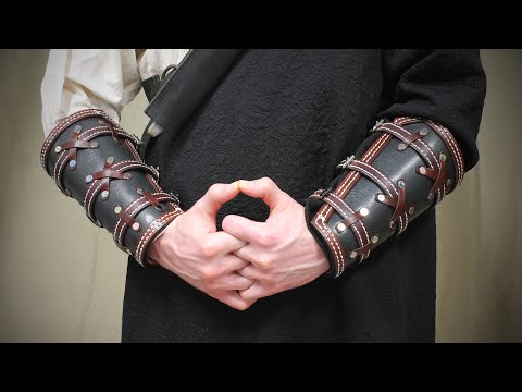 Видео: Кожаные наручи (Leather bracers)