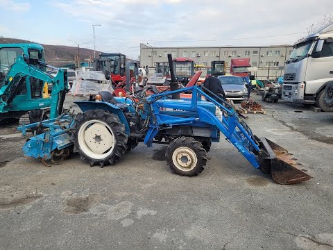 Видео: Японский трактор с куном Mitsubishi D1850FD - 19 л.с. Т. 8-914-792-77-71