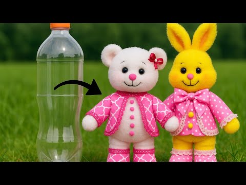 Видео: 💥Эти игрушки сделаны из пластиковых бутылок. 😍Их руки подвижны, и они стоят на ногах.