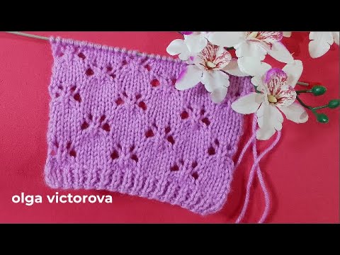 Видео: БАБОЧКИ - МИЛАШКИ АЖУРНЫЙ УЗОР СПИЦАМИ 1051 Узоры спицами KNITTING PATTERN