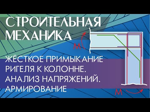 Видео: Жёсткое примыкание ригеля к колонне. Анализ напряжений. Армирование