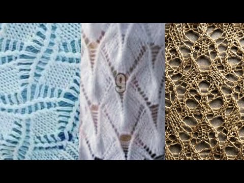 Видео: Вязание спицами,  9 схем красивых узоров. Knitting, 9 patterns of beautiful patterns.