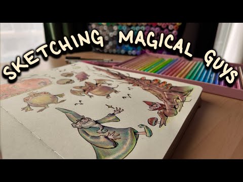 Видео: НАРИСУЙТЕ ВОЛШЕБНЫХ ПАРНЕЙ ВМЕСТЕ СО МНОЙ — используя цветные карандаши и чернила, пока я все вре...