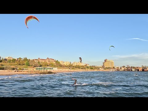 Видео: Кайтсёрфинг, с.Равда, Болгария /Ravda, Bulgaria