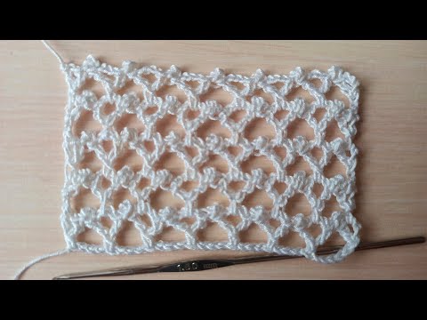 Видео: Узор сетка из сложных столбиков и пико | Красивая сетка легко.