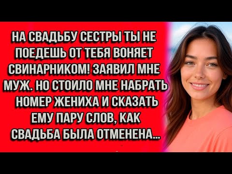 Видео: На свадьбу сестры ты не поедешь от тебя воняет свинарником! заявил мне муж. Но стоило мне набрать...