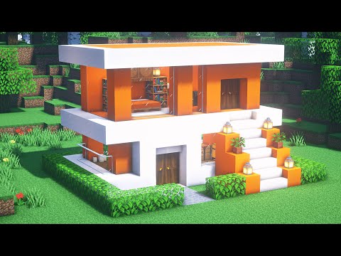 Видео: майнкрафт: Как построить оранжевый современный дом #20 - майнкрафт дом