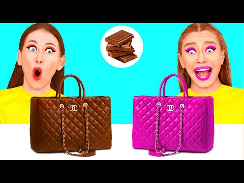 Видео: Челлендж. Шоколадная Еда vs Настоящая еда | Кухонные Лайфхаки и Хитрости от BaRaDa Challenge