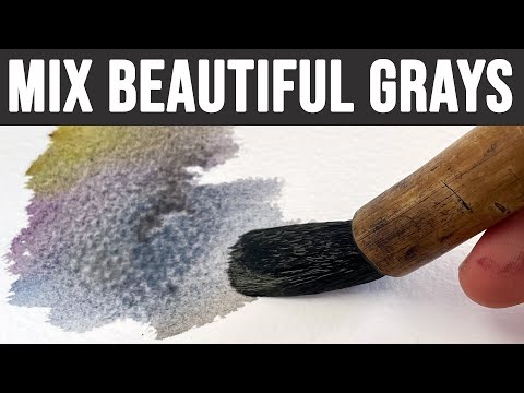 Видео: Техника смешивания акварельных серых оттенков