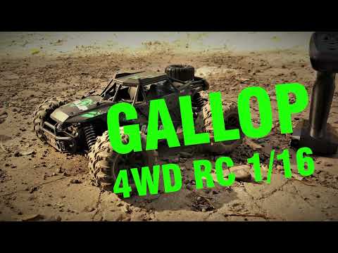 Видео: Радиоуправляемая машинка RC Gallop 4WD 1/16. Тест, обзор.