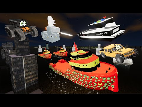 Видео: КАК СПАСТИСЬ ОТ КОРАБЛЕЙ ПОЖИРАТЕЛЕЙ В ЗАТОПЛЕНОМ ГОРОДЕ? Гоша и Чич страшилки с машинами.