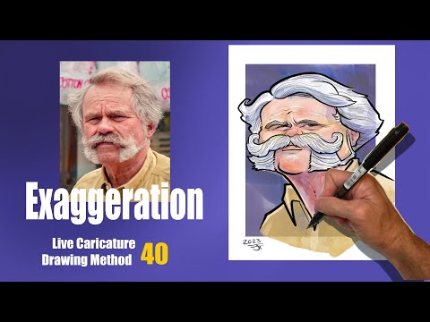 Видео: Метод 40 рисования живой карикатуры: преувеличение!