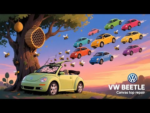 Видео: VW Beetle Repair of glass in a canvas top. Вклейка заднего стекла в брезентовую крышу.