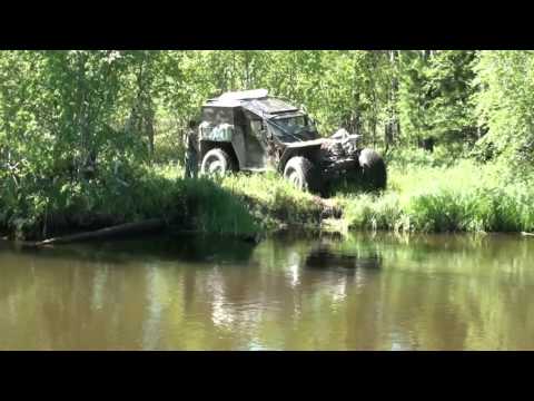 Видео: Вездеход "ХИЩНИК -2901" преодоление ручья, часть 1
