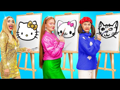 Видео: ЭПИЧЕСКИЙ ЧЕЛЛЕНДЖ ПО РИСОВАНИЮ 🎨 Простые художественные лайфхаки от 123 GO!