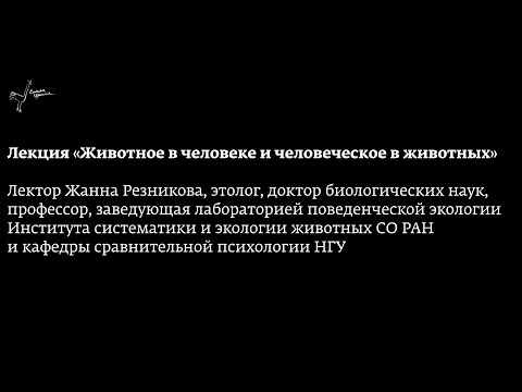 Видео: Лекция «Животное в человеке и человеческое в животных»