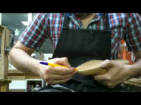 Видео: Рантовая стелька. Фоновый режим. Hand welted insole preparation.