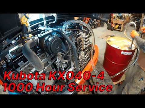 Видео: Kubota KX040-4 — сервисное обслуживание 1000 часов