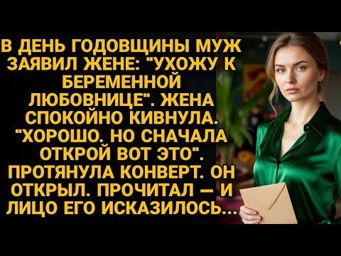 Видео: В годовщину он выбрал любовницу. "Сначала открой это", — сказала жена. Он прочитал и побледнел...