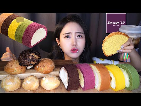 Видео: 🧁 Торт со взбитыми сливками Десерт Мукбанг ASMR MukbangㅣWhipped Cream Cake Dessertㅣ먹방