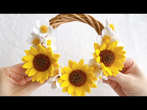 Видео: Как сделать венок из подсолнуха из фетра.